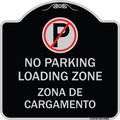 Signmission Loading Zone Zona De Cargamento W/ No Parking Heavy-Gauge Aluminum Sign, 18" x 18", BS-1818-23882 A-DES-BS-1818-23882